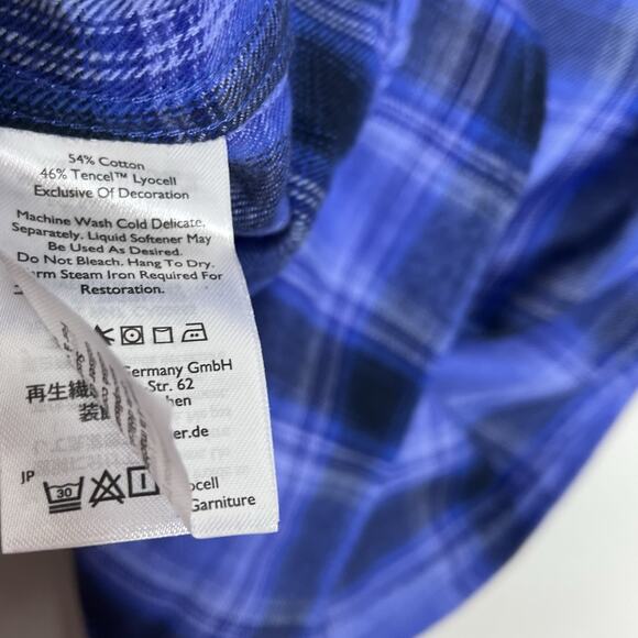 Eddie Bauer Firelight Flannel Shirt Purple Womens Size Small Tencel Outdoor - Picture 7 of 8